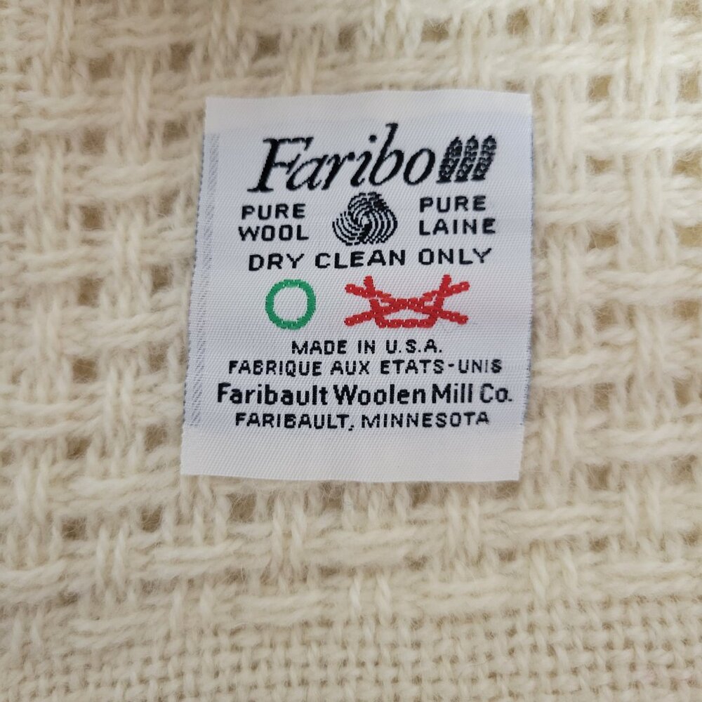 Vintage Faribo County Fair All Pure Wool Fringed Robe/ Throw NWT - Picture 3 of 9